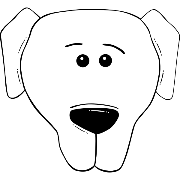 Dog Face Cartoon - World Label