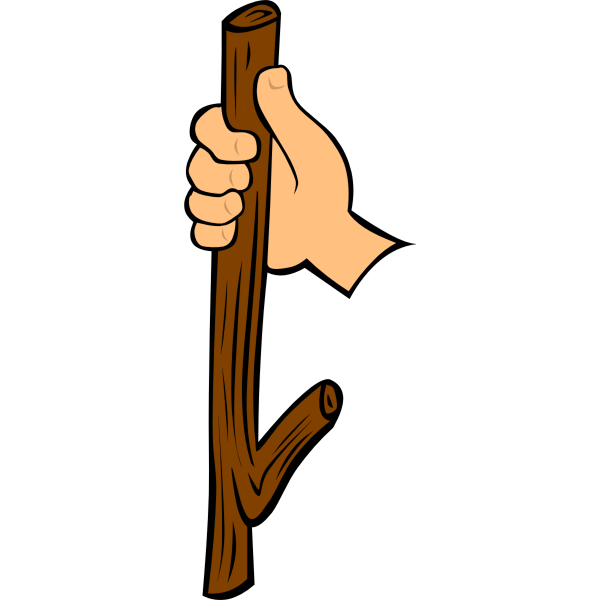 Wood stick in hand vector clip art