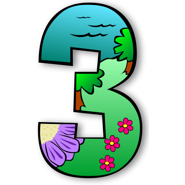 Number 3 vector graphics
