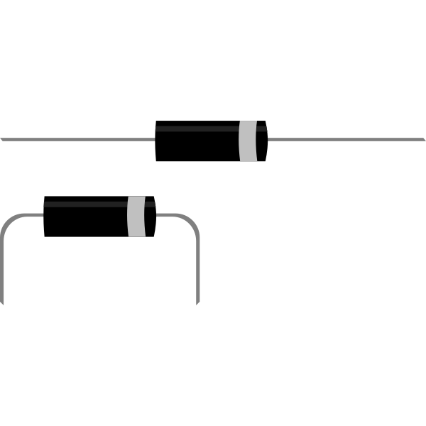 Straight and bent diodes vector image