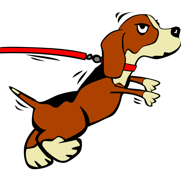 Dog on leash vector drawing