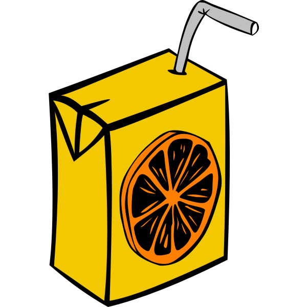 Orange juice box vector