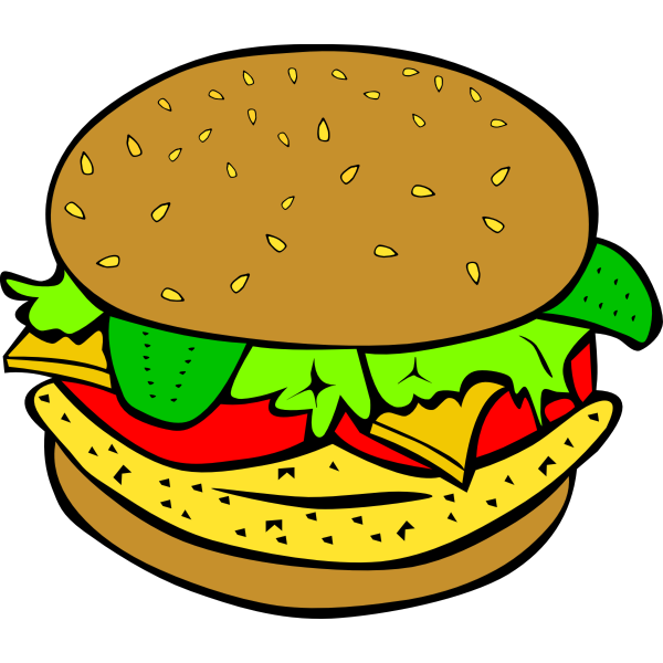 Vector illustration of chicken burger