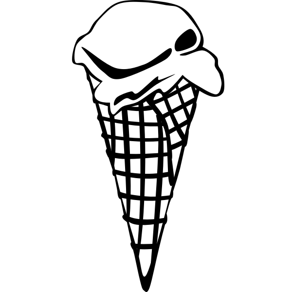 Vector image of an ice cream scoop in a cone