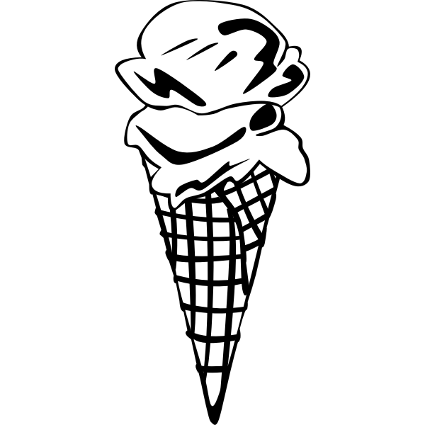 Vector illustration of three ice cream scoops in a cone | Free SVG