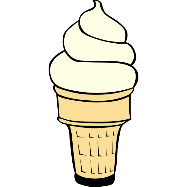 Vanilla ice cream in cone vector image | Free SVG