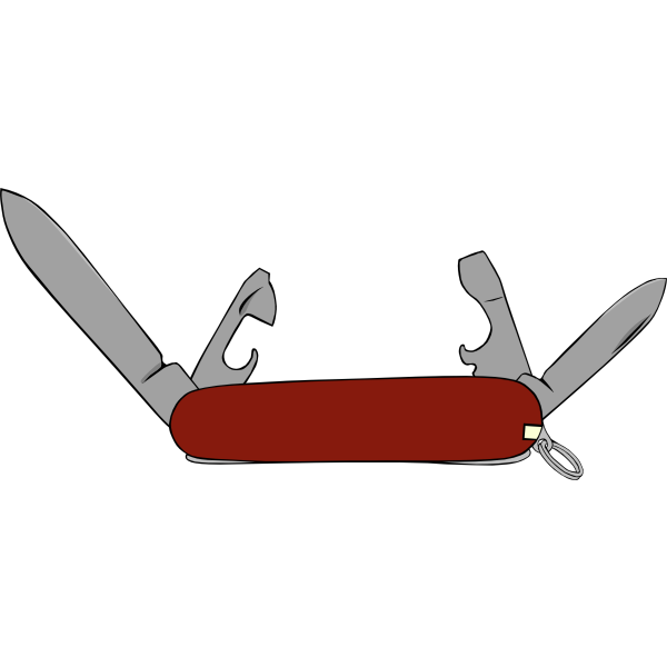 Brown Swiss army knife vector drawing