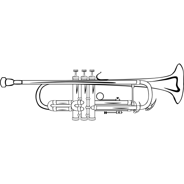 A hand-drawn ink sketch of a vintage musical trumpet. Musical trumpet toy.  Outline on a white background, vintage vector illustration. 5245092 Vector  Art at Vecteezy