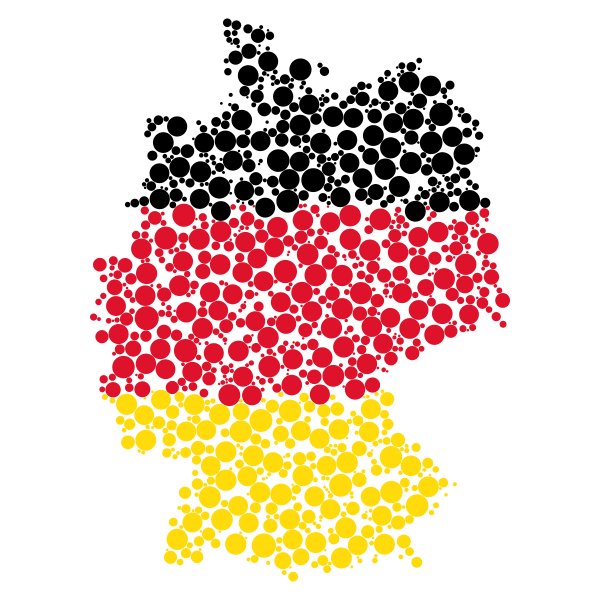 Map of Germany with dots