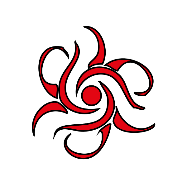 Vector graphics of swirling fire