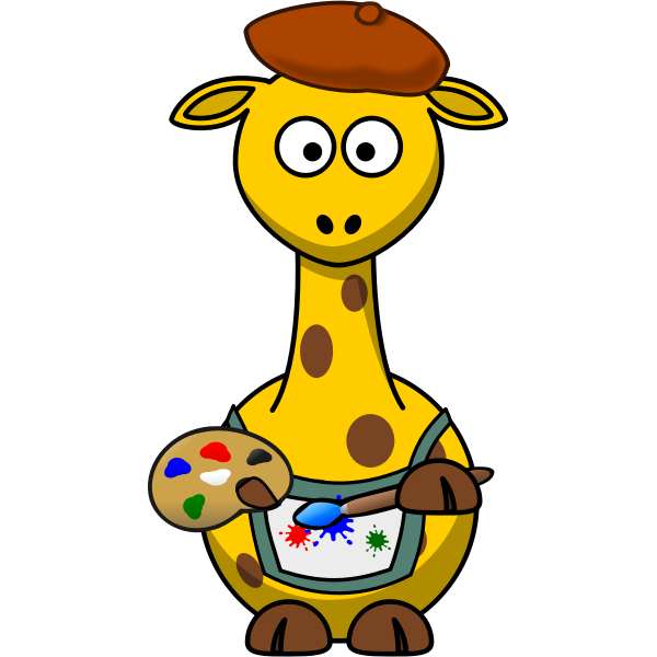 Painter giraffe vector illustration