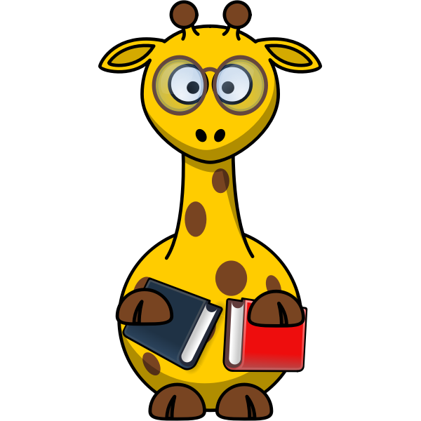Vector clip art of nerd giraffe