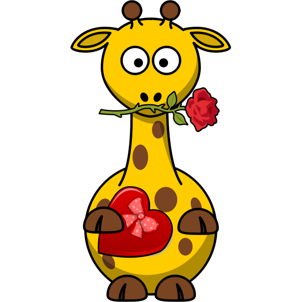 Giraffe in love vector clip art