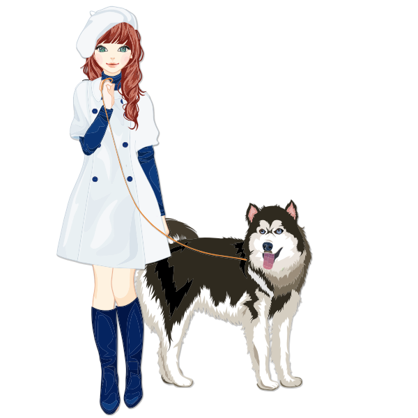 Girl With Dog