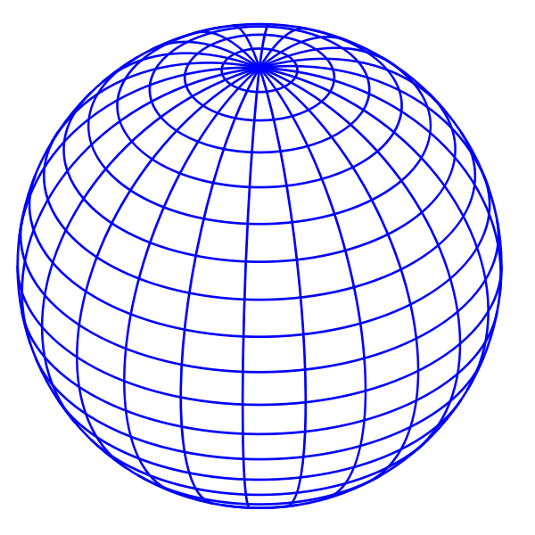 Vector illustration of blue wired globe