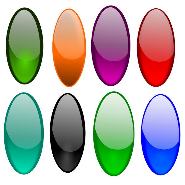 Vector image of oval shaped buttons
