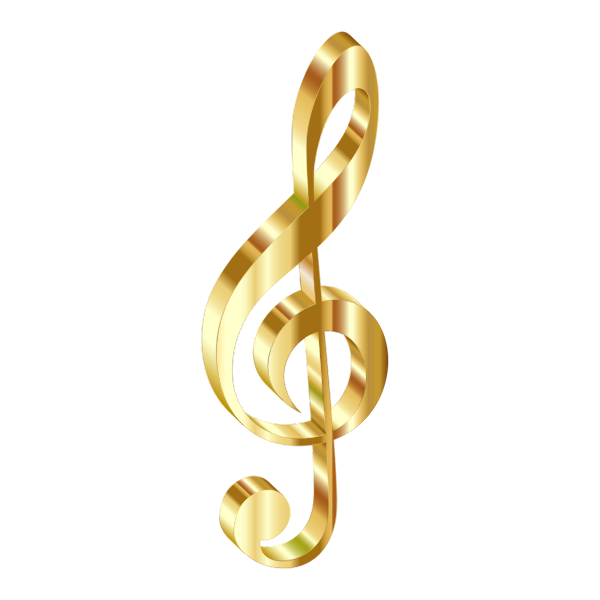 Download Gold 3d Clef 2 No Background Free Svg