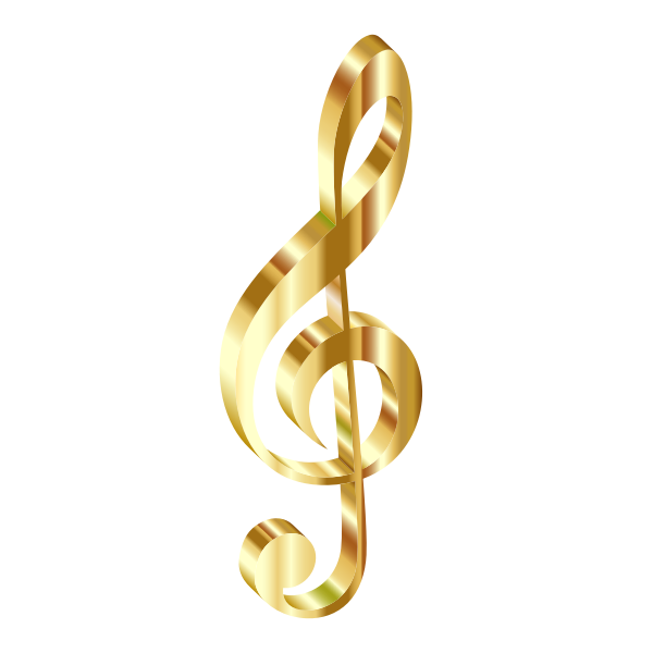 Gold 3D Clef No Background