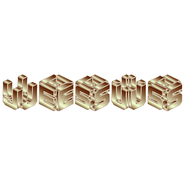 Gold 3d Isometric Jesus Typography 2 No Background Free Svg