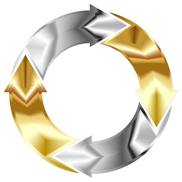 Gold And Chrome Circular Arrows