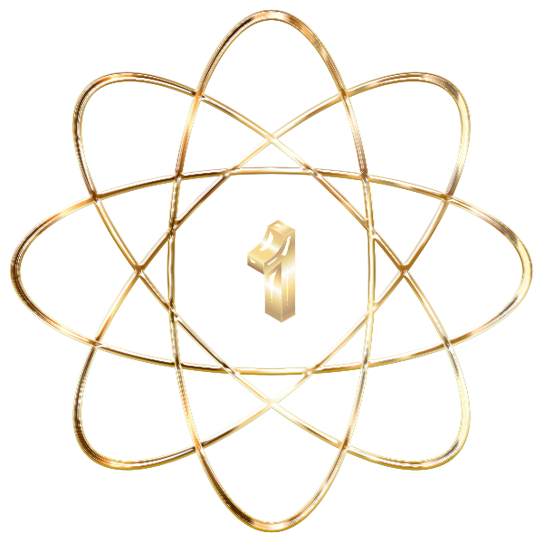Gold Atom Molecule No Background