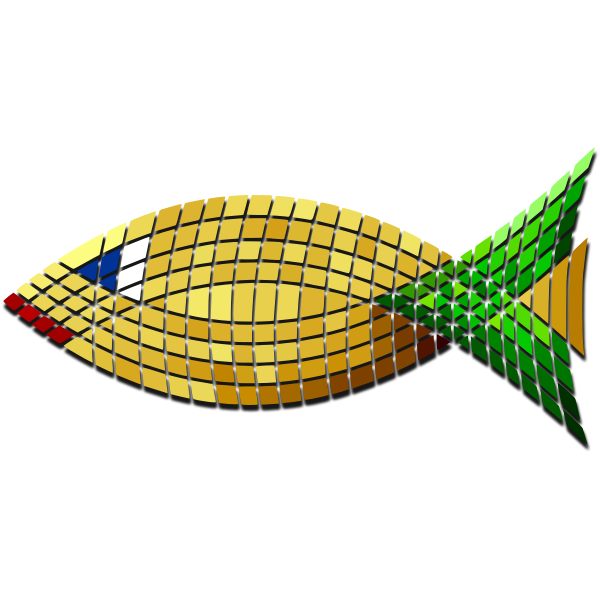 Vector image of tiled golden fish