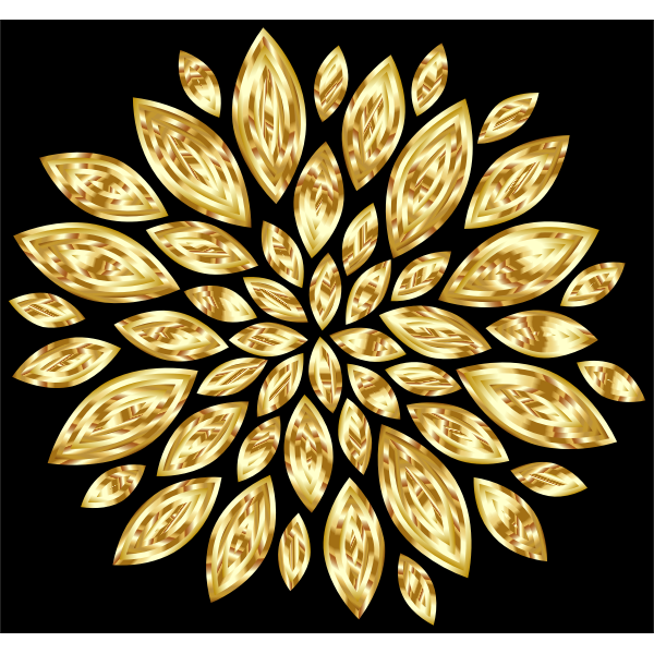 Gold Flower Petals Variation 2 With Background