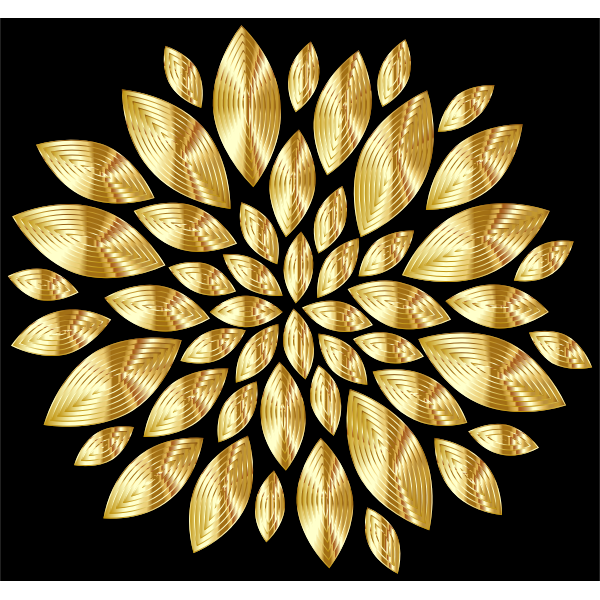 Gold Flower Petals Variation 3 With Background