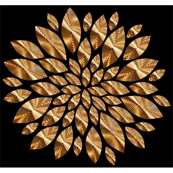 Gold Flower Petals Variation 4 With Background