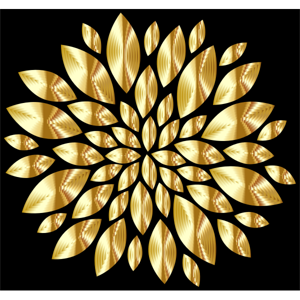 Gold Flower Petals With Background | Free SVG