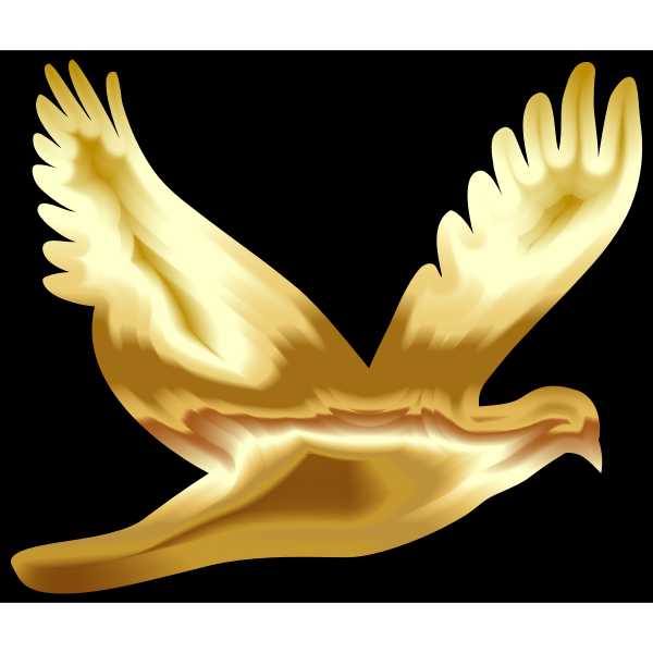 Download Gold Flying Dove Silhouette | Free SVG