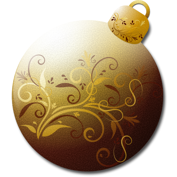 Christmas tree ornament in gold vector image