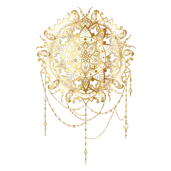 Gold Intricate Floral Mandala No Background | Free SVG