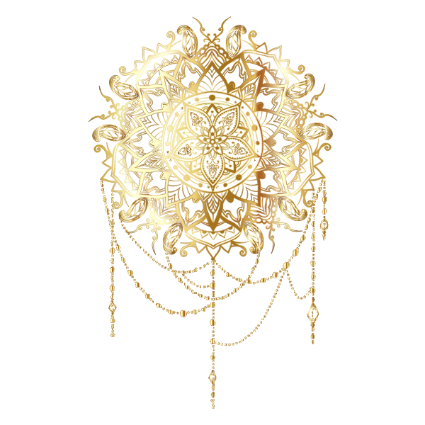 Gold Intricate Floral Mandala No Background