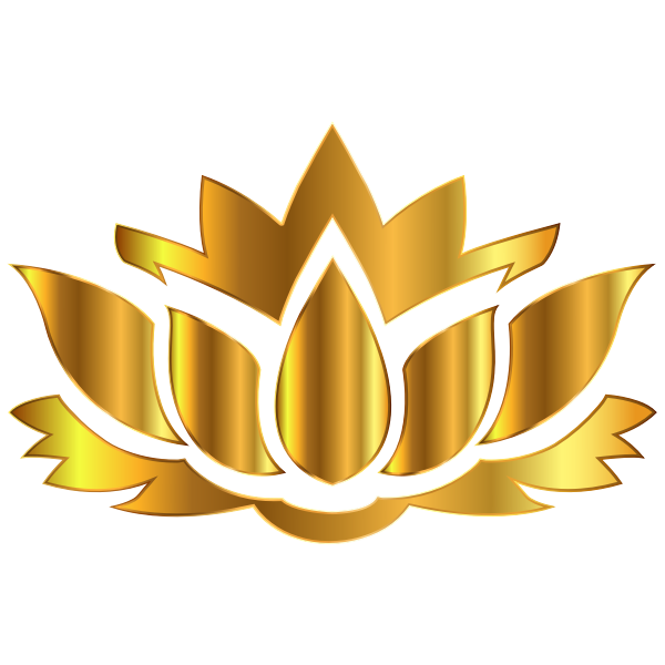 Gold Lotus Flower Silhouette No Background