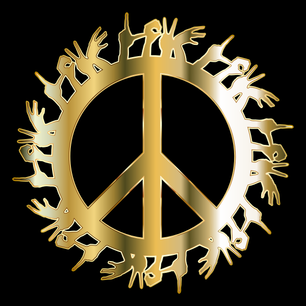 Gold Love Hands Peace | Free SVG