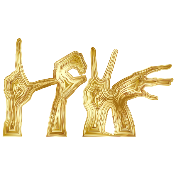 Gold Love Hands Silhouette