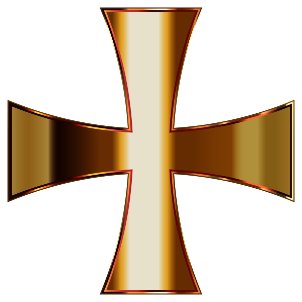 Gold Maltese Cross Enhanced Contrast No Background
