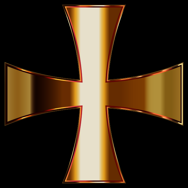 Gold Maltese Cross Enhanced Contrast