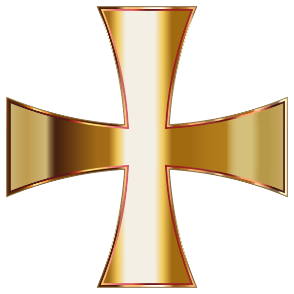 Gold Maltese Cross No Background