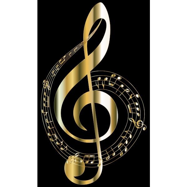 Gold Musical Notes Typography 2