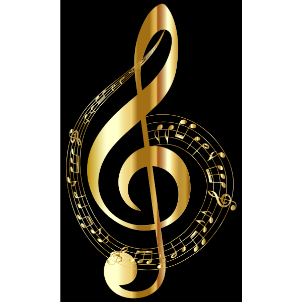 Gold Musical Notes Typography