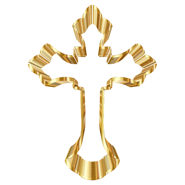 Gold Ornate Cross No Background