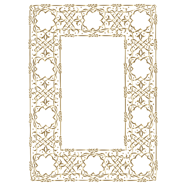 Gold Ornate Geometric Frame No Background