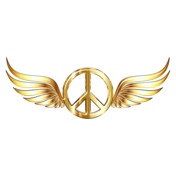 Gold Peace Sign Wings Enhanced 2 No Background