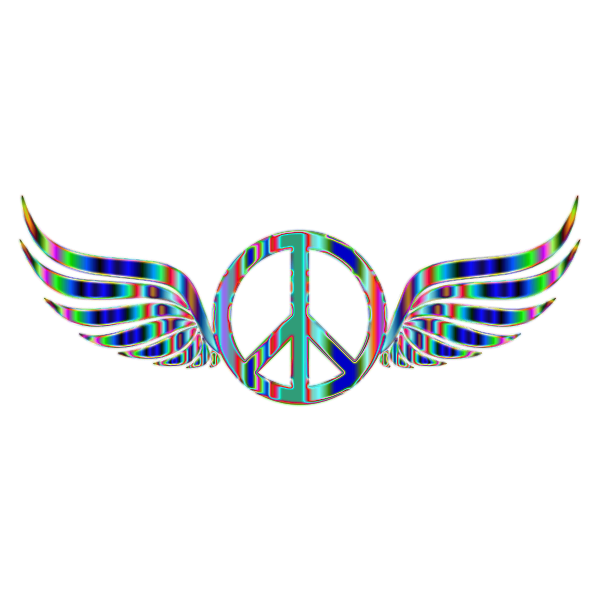 Gold Peace Sign Wings Psychedelic 2 No Background