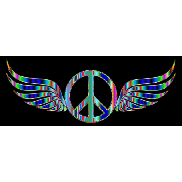 Gold Peace Sign Wings Psychedelic 2