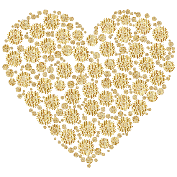 Gold Petals Heart