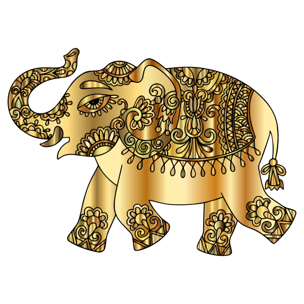 Gold Playful Elephant