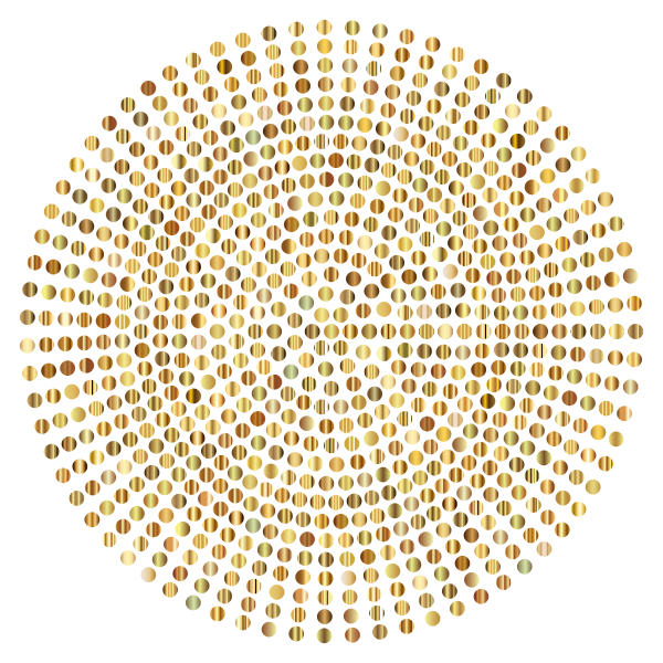 Gold Radial Dots No Background
